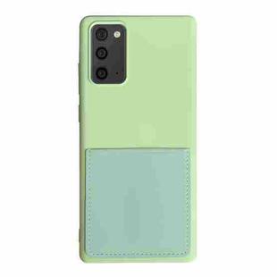 For Samsung Galaxy Note20 Liquid Silicone Skin Feel Shockproof Phone Case with Card Slot(Green)