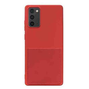 For Samsung Galaxy Note20 Liquid Silicone Skin Feel Shockproof Phone Case with Card Slot(Red)