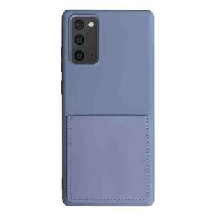 For Samsung Galaxy Note20 Liquid Silicone Skin Feel Shockproof Phone Case with Card Slot(Lavender Grey)