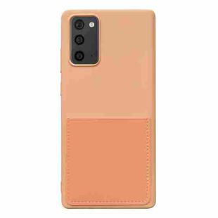 For Samsung Galaxy Note20 Liquid Silicone Skin Feel Shockproof Phone Case with Card Slot(Orange)