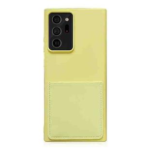 For Samsung Galaxy Note20 Ultra Liquid Silicone Skin Feel Shockproof Phone Case with Card Slot(Yellow)