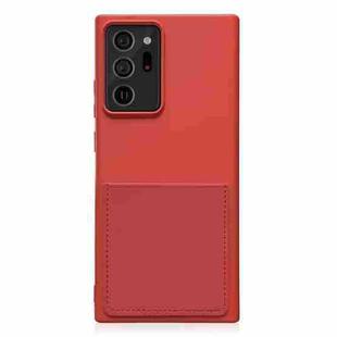 For Samsung Galaxy Note20 Ultra Liquid Silicone Skin Feel Shockproof Phone Case with Card Slot(Red)