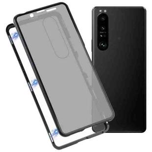 For Sony Xperia 1 III Anti-peeping Magnetic Double-sided Tempered Glass Phone Case(Black)