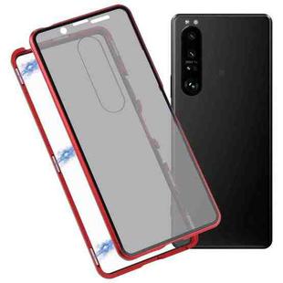 For Sony Xperia 1 III Anti-peeping Magnetic Double-sided Tempered Glass Phone Case(Red)
