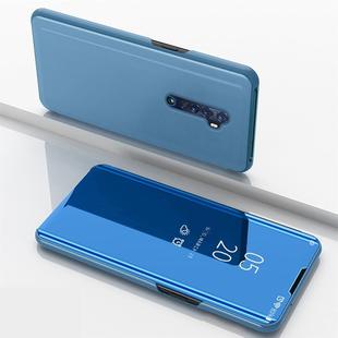 For OPPO Reno2 Z / Reno2 F Plated Mirror Horizontal Flip Leather Case with Holder(Blue)