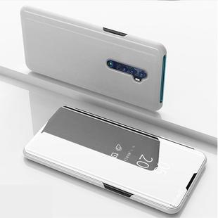For OPPO Reno2 Z / Reno2 F Plated Mirror Horizontal Flip Leather Case with Holder(Silver)