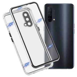 For OnePlus Nord CE 5G Full Cover Magnetic Metal Tempered Glass Phone Case(Silver)