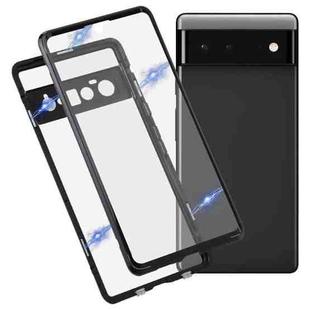 For Google Pixel 6 HD Magnetic Metal Tempered Glass Phone Case(Black)