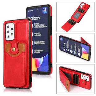 For Samsung Galaxy A52 5G Soft Skin Leather Wallet Bag Phone Case(Red)