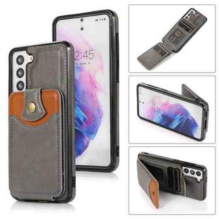 For Samsung Galaxy S21 5G Soft Skin Leather Wallet Bag Phone Case(Grey)