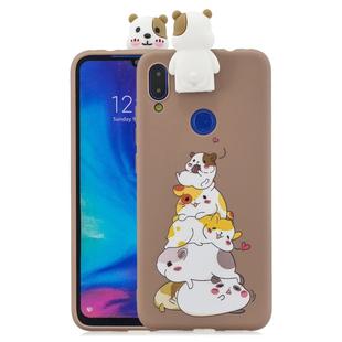 For Xiaomi Redmi 7 Cartoon Shockproof TPU Protective Case with Holder(Hamsters)