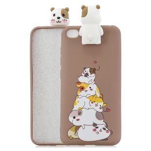 For Xiaomi Redmi GO Cartoon Shockproof TPU Protective Case with Holder(Hamsters)