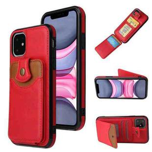 For iPhone 12 mini Soft Skin Leather Wallet Bag Phone Case (Red)