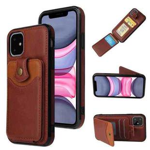 For iPhone 12 mini Soft Skin Leather Wallet Bag Phone Case (Brown)