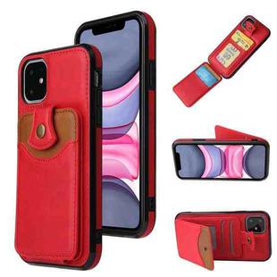 For iPhone 11 Soft Skin Leather Wallet Bag Phone Case (Red)