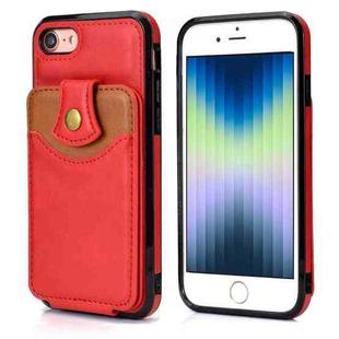 For iPhone SE 2022 / SE 2020 / 8 / 7 Soft Skin Leather Wallet Bag Phone Case(Red)