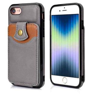 For iPhone SE 2022 / SE 2020 / 8 / 7 Soft Skin Leather Wallet Bag Phone Case(Grey)