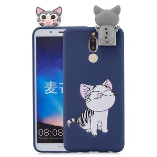 For Huawei Mate 10 Lite Cartoon Shockproof TPU Protective Case with Holder(Cat)
