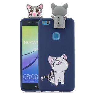 For Huawei P10 Lite Cartoon Shockproof TPU Protective Case with Holder(Cat)