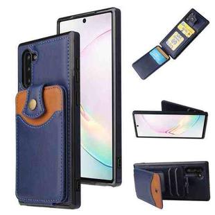 For Samsung Galaxy Note10 Soft Skin Leather Wallet Bag Phone Case(Blue)