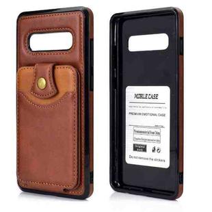 For Samsung Galaxy S10+ Soft Skin Leather Wallet Bag Phone Case(Brown)