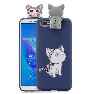 For Huawei Y5(2018) Cartoon Shockproof TPU Protective Case with Holder(Cat)