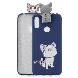 For Huawei Y6(2019) Cartoon Shockproof TPU Protective Case with Holder(Cat)