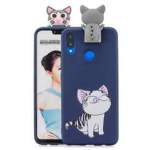For Huawei Honor 8X Cartoon Shockproof TPU Protective Case with Holder(Cat)