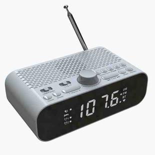 BT-A5 LED Display Bedside FM Clock Radio with Bluetooth Speaker (White)