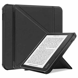 For KOBO Libra2 2021 TPU Multi-folding Leather Tablet Case(Black)