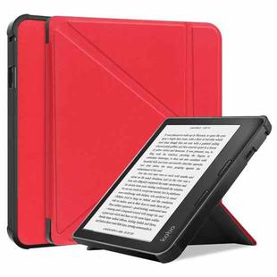 For KOBO Sage 2021 TPU Multi-folding Leather Tablet Case(Red)