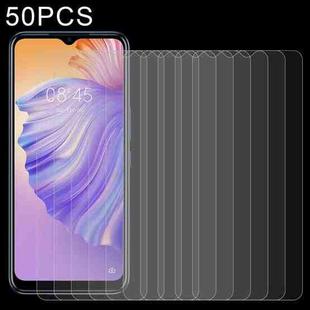 50 PCS 0.26mm 9H 2.5D Tempered Glass Film For Tecno Spark 8T