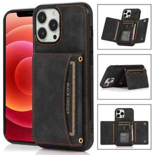 For iPhone 13 Pro Max Three-fold Leather Phone Case with Card Slot & Wallet & Holder (Black)