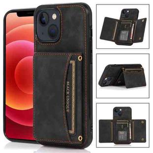For iPhone 13 Pro Three-fold Leather Phone Case with Card Slot & Wallet & Holder (Black)