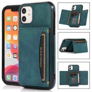 For iPhone 12 Pro Max Three-fold Leather Phone Case with Card Slot & Wallet & Holder(Blue)