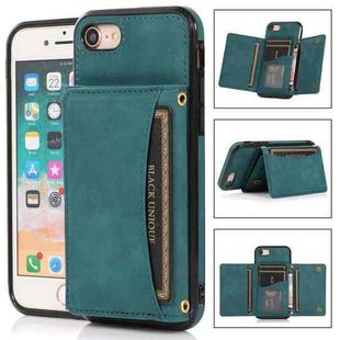 For iPhone SE 2022 / SE 2020 / 8 / 7 Three-fold Leather Phone Case with Card Slot & Wallet & Holder(Blue)