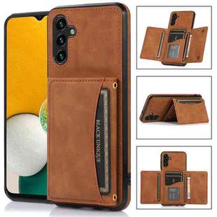 For Samsung Galaxy A13 5G Three-fold Leather Phone Case with Card Slot & Wallet & Holder(Brown)