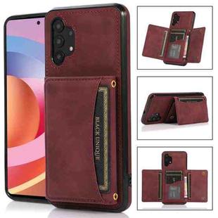 For Samsung Galaxy A32 5G Three-fold Leather Phone Case with Card Slot & Wallet & Holder(Wine Red)