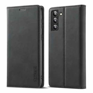 For Samsung Galaxy S22+ 5G LC.IMEEKE Soft PU + TPU Magnetic Skin-friendly Feeling Leather Phone Case(Black)