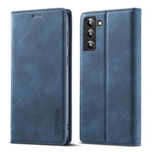 For Samsung Galaxy S22+ 5G LC.IMEEKE Soft PU + TPU Magnetic Skin-friendly Feeling Leather Phone Case(Blue)