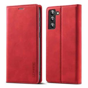 For Samsung Galaxy S22+ 5G LC.IMEEKE Soft PU + TPU Magnetic Skin-friendly Feeling Leather Phone Case(Red)