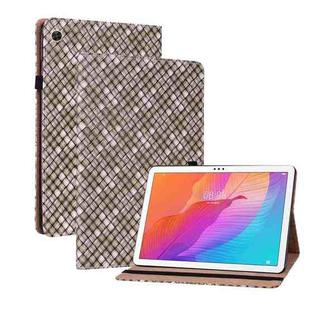 For Huawei MatePad T 10s / Enjoy Tablet 2 Color Weave Leather Tablet Case with Holder(Brown)