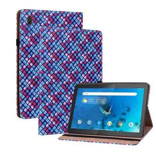 For Lenovo Tab  M10 TB-X605L Color Weave Leather Tablet Case with Holder(Blue)