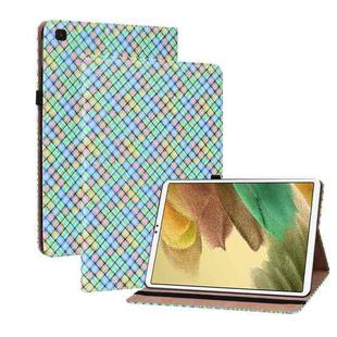For Samsung Galaxy Tab A7 Lite T220 8.4 Color Weave Leather Tablet Case with Holder(Rainbow)