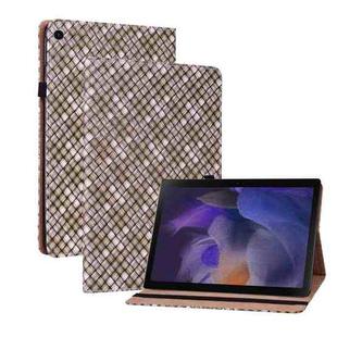 For Samsung Galaxy Tab A8 10.5 2021 Color Weave Leather Tablet Case with Holder(Brown)