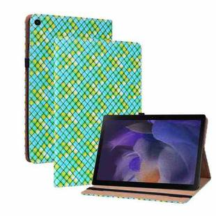 For Samsung Galaxy Tab A8 10.5 2021 Color Weave Leather Tablet Case with Holder(Green)