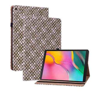 For Samsung Galaxy Tab A 10.1 2019 T510 Color Weave Leather Tablet Case with Holder(Brown)