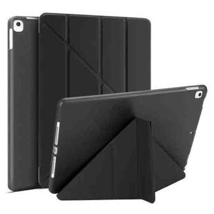 Multi-folding PU Leather Matte TPU Tablet Case For iPad Pro 10.2 2021 / 2020 / 10.5 2017(Black)