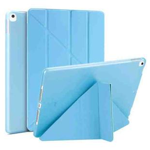 Multi-folding PU Leather Matte TPU Tablet Case For iPad Pro 10.2 2021 / 2020 / 10.5 2017(Light Blue)