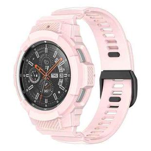 For Samsung Galaxy Watch4 Classic 42mm Carbon Fiber Sport Silicone Integrated Watch Band(Sand Pink)